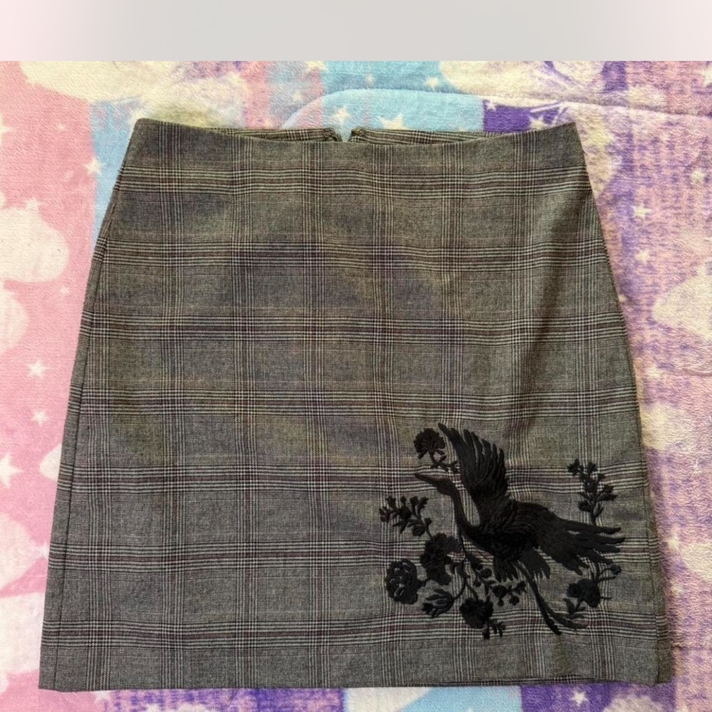 LOFT Gray Black Mini Pencil Skirt for Work